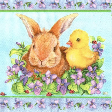 1 serviette Animaux Ferme-11