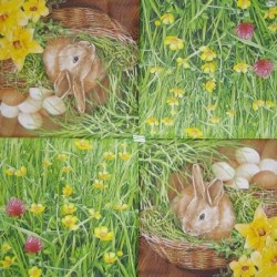 1serviette papier Lapins-106