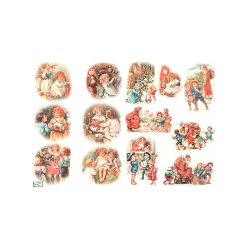 Scène enneigée,Paysage hivernal,Décor de neige,Tableau d'hiver,Horizons enneigés,la neige,découpage,collage,serviettage,flocons