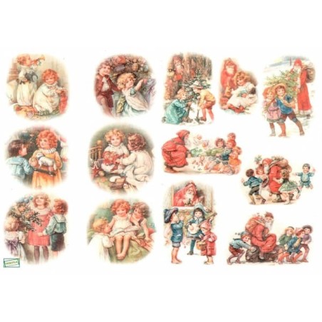 Scène enneigée,Paysage hivernal,Décor de neige,Tableau d'hiver,Horizons enneigés,la neige,découpage,collage,serviettage,flocons