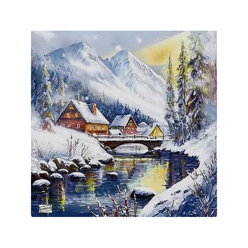 1serviette Paysage Enneigé-86