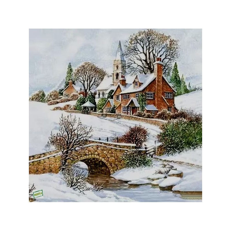 1serviette Paysage Enneigé-87
