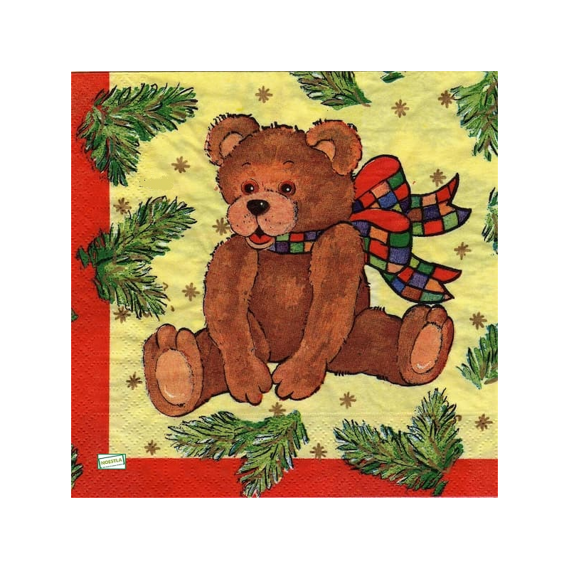 1serviette Ourson de Noêl-16
