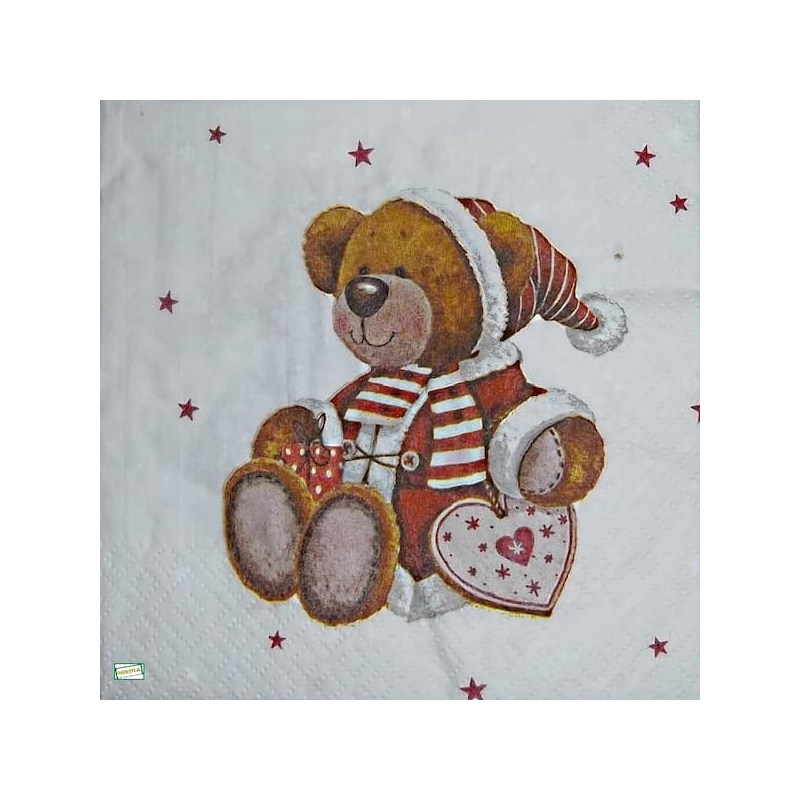 1serviette Ourson de Noêl-21