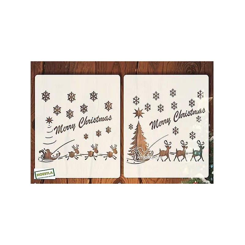2 Grands Pochoirs - NOEL -N8 Loisirs créatifs