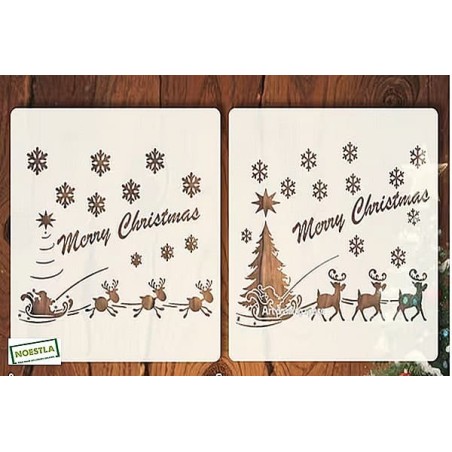 2 Grands Pochoirs - NOEL -N8 Loisirs créatifs