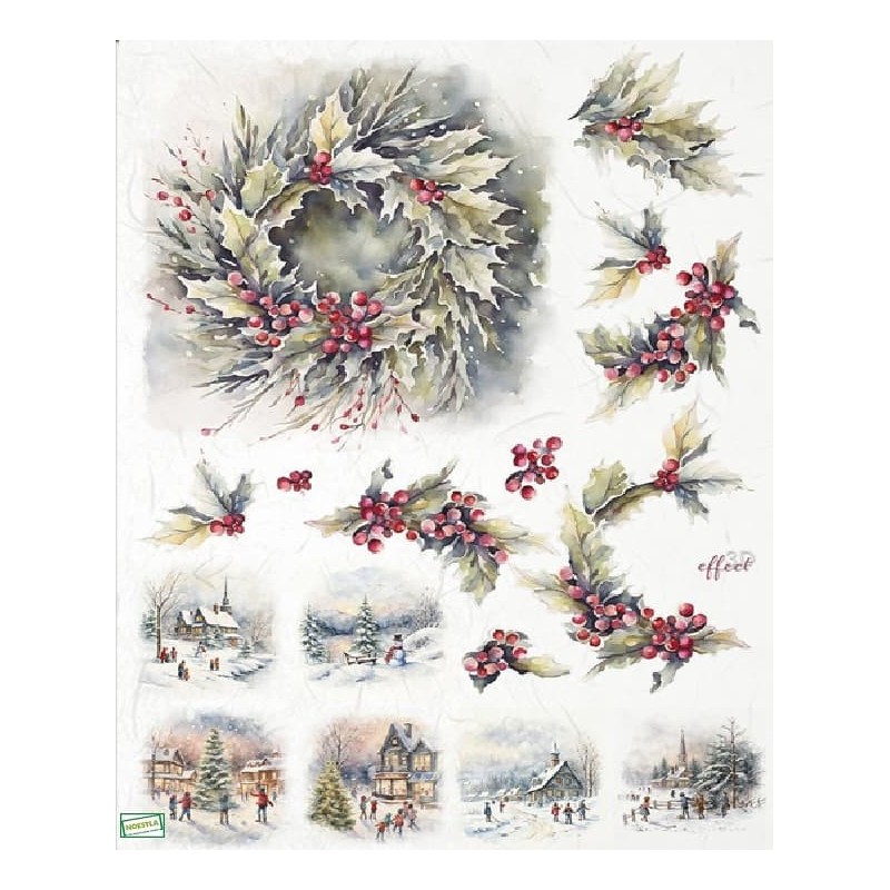 1 papier de riz Noêl-R2435