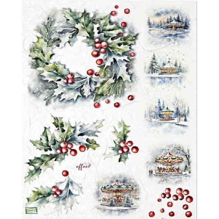 1 papier de riz Noêl-R2440