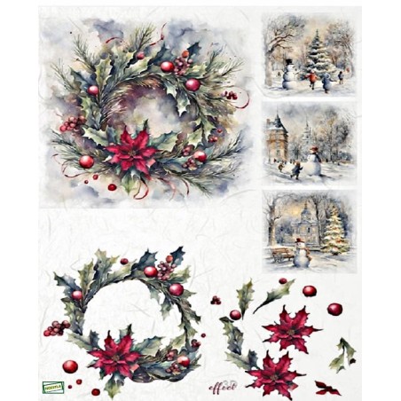 1 papier de riz Noêl-R2443