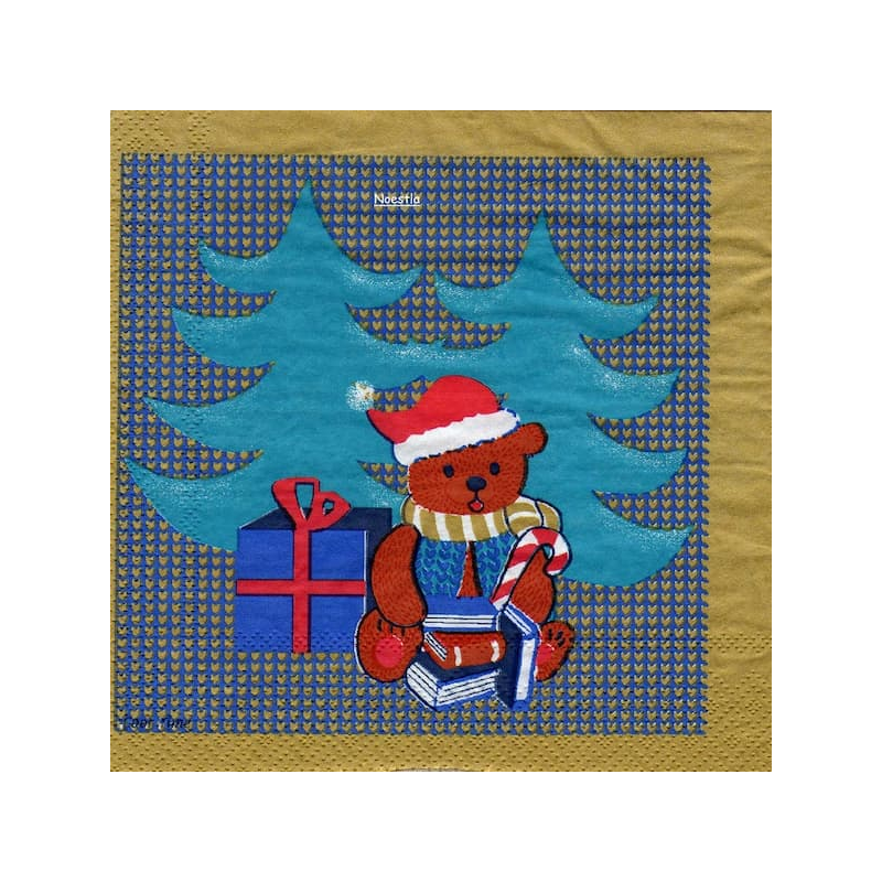 1serviette Ourson de Noêl-28