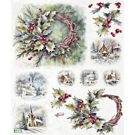 1 papier de riz Noêl-R2446