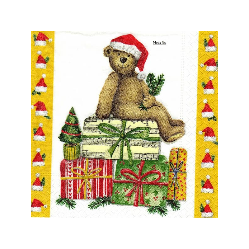 1serviette Ourson de Noêl-29