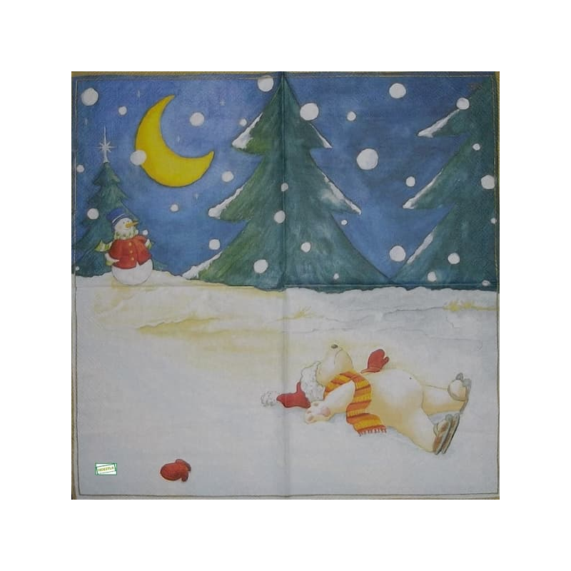 1serviette Ourson de Noêl-33