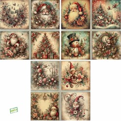 12 papiers découpage Noêl -D19