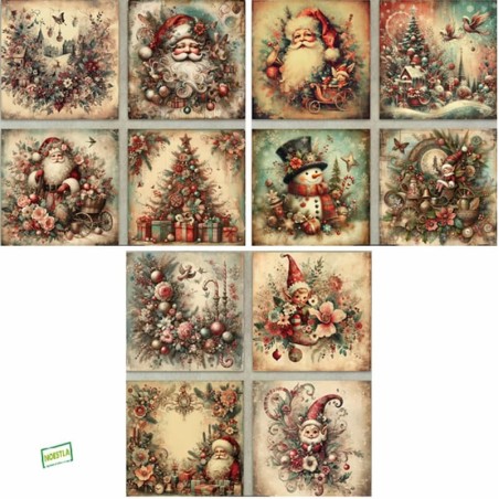 12 papiers découpage Noêl -D19
