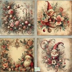 12 papiers découpage Noêl -D19
