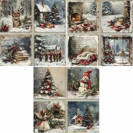 12 papiers découpage Noêl -D20