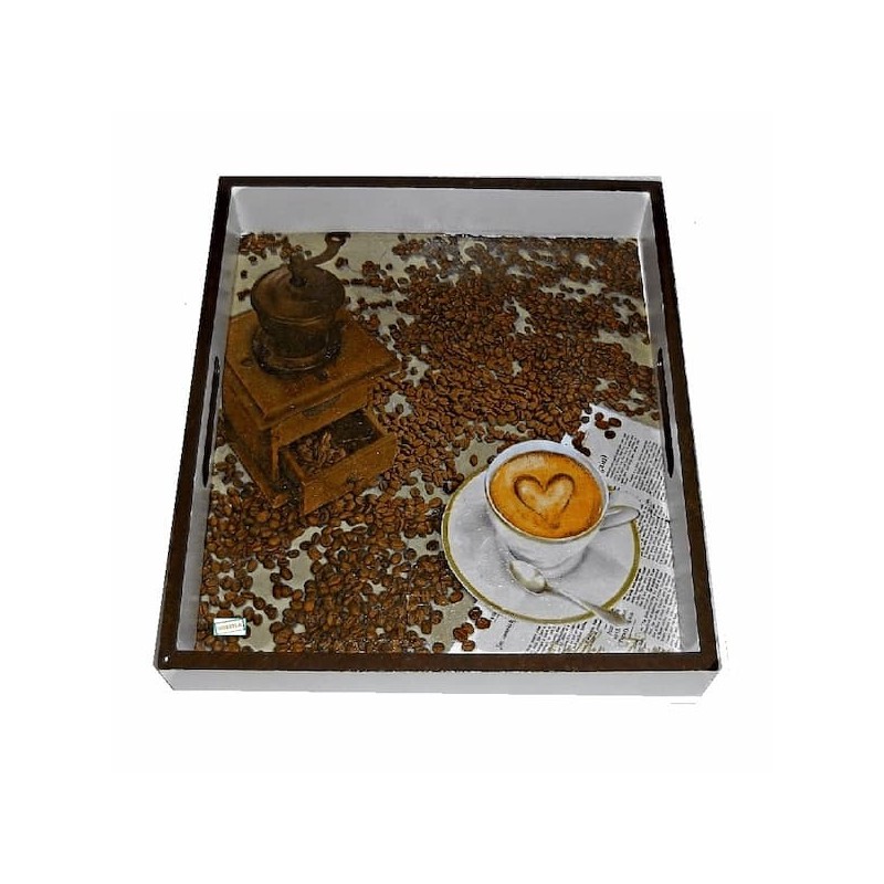 GRAND plateau bois Café serviettage