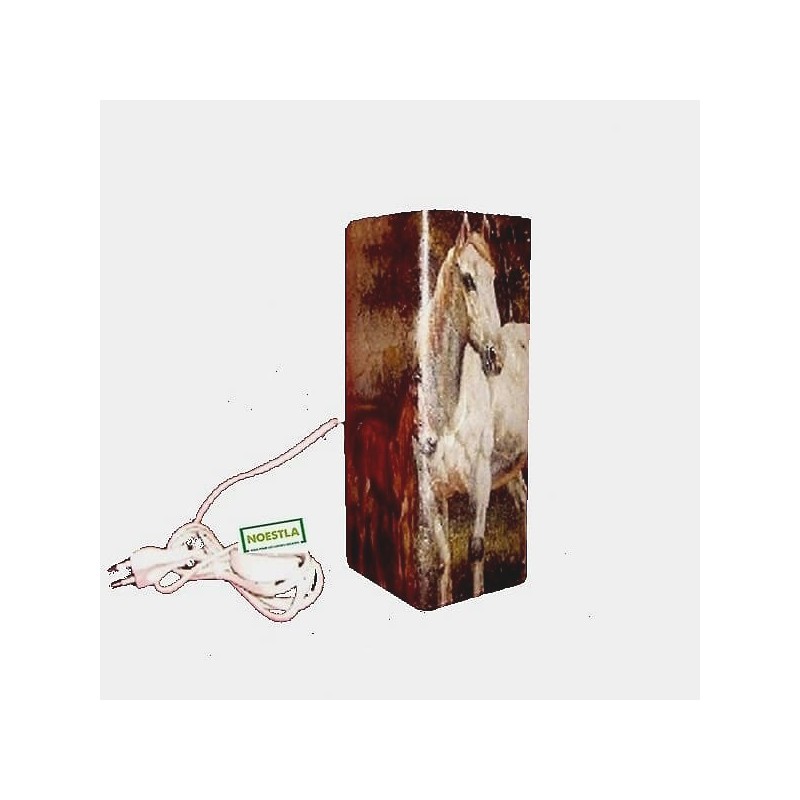 Lampe verre Chevaux serviettage