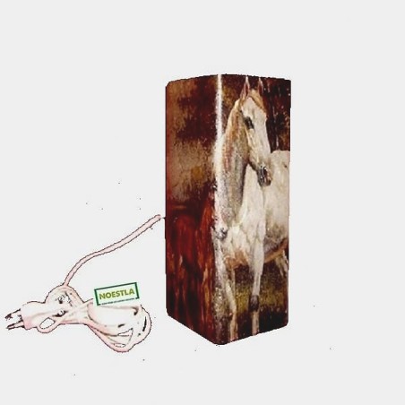 Lampe verre Chevaux serviettage