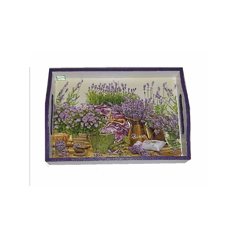 Plateau bois Lavande serviettage