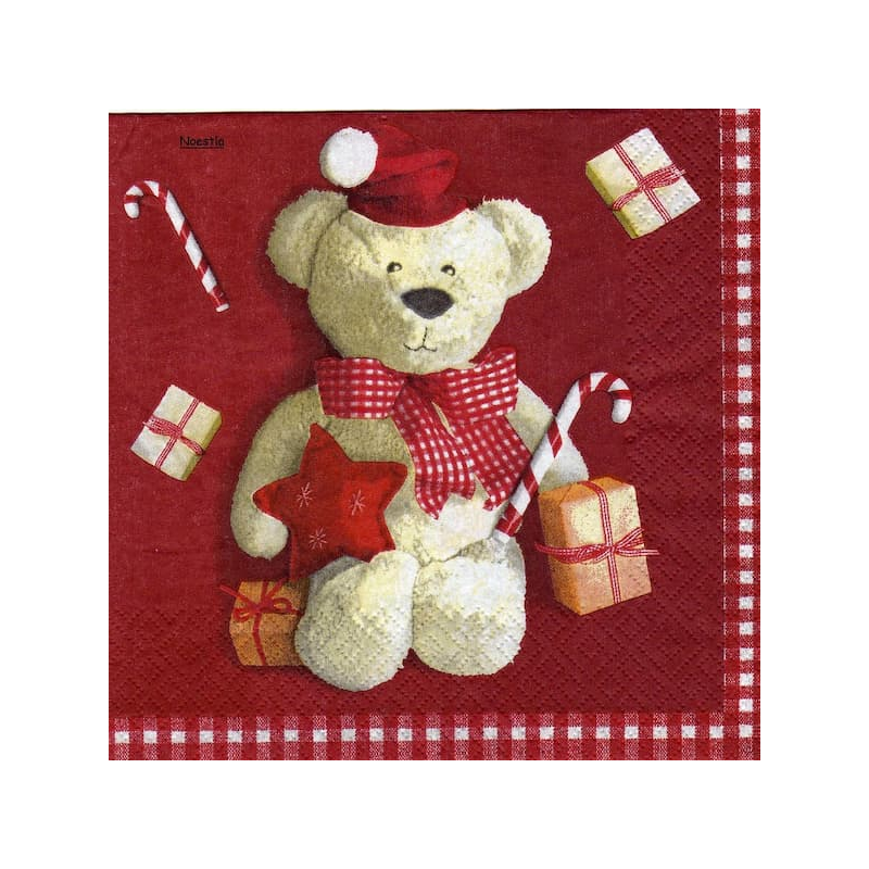 1serviette Ourson de Noêl-36