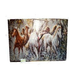 Horloge murale Chevaux serviettage