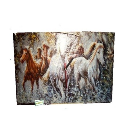 Horloge murale Chevaux serviettage