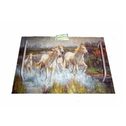 Plateau Ardoise Chevaux serviettage