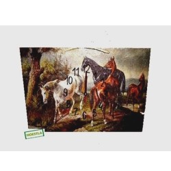 Horloge murale Chevaux serviettage