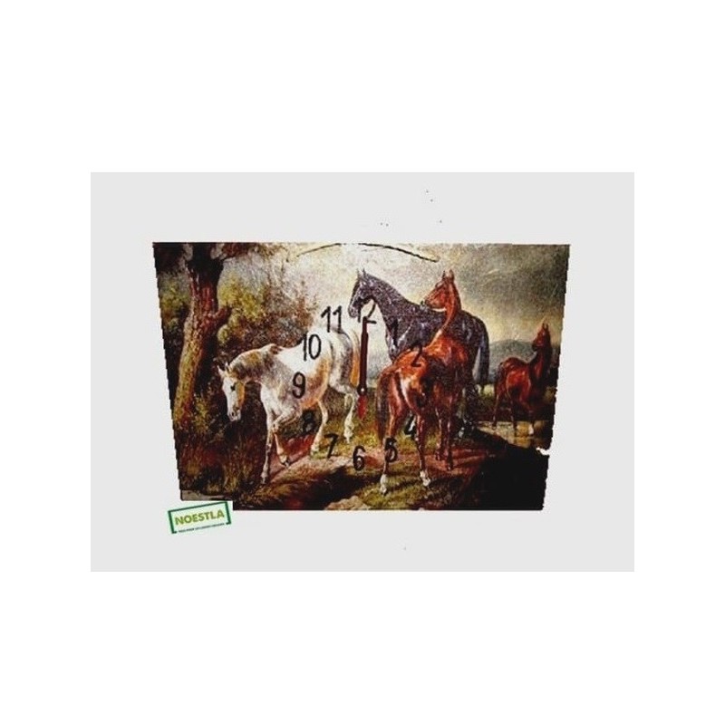 Horloge murale Chevaux serviettage