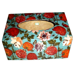 Boite mouchoirs Fleurs serviettage