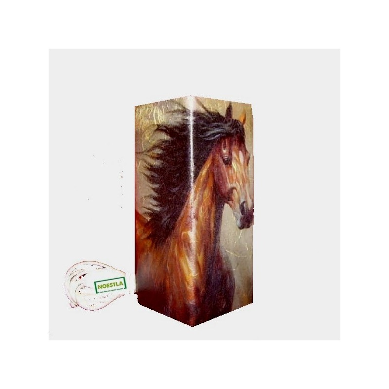 Lampe verre Chevaux serviettage