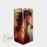 Lampe verre Chevaux serviettage