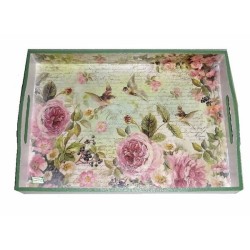 GRAND plateau Fleurs serviettage