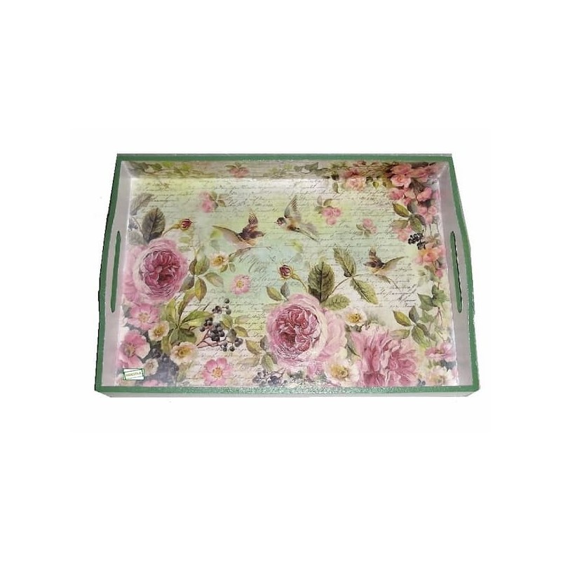 GRAND plateau Fleurs serviettage