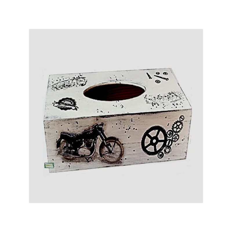 Boite mouchoirs Moto serviettage