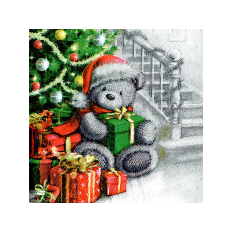 1serviette Ourson de Noêl-37