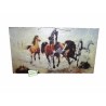 Horloge ardoise Chevaux serviettage