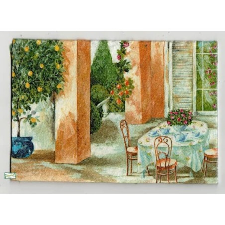 plaque déco ardoise Nature serviettage