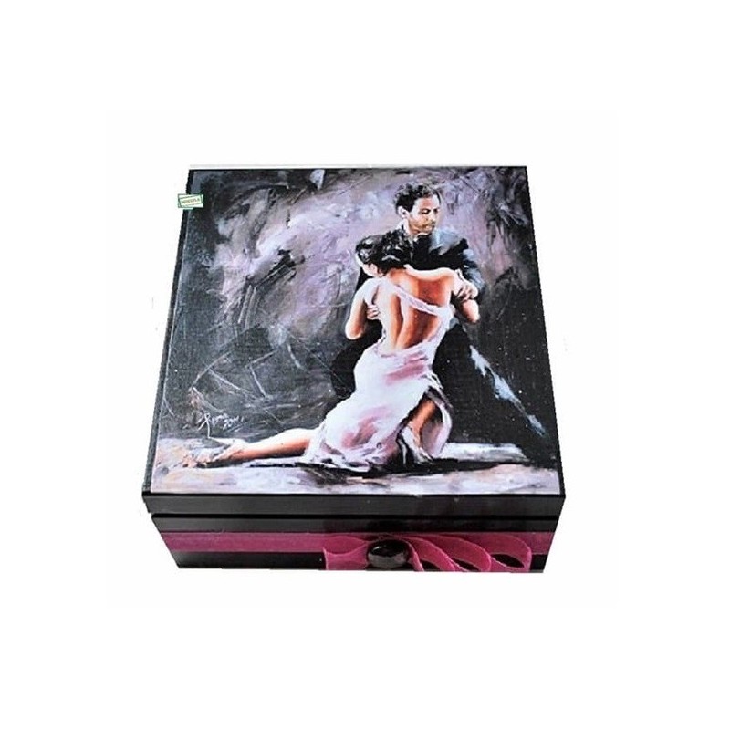 Boite bois Personnages serviettage