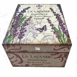 Boite bois Lavande serviettage