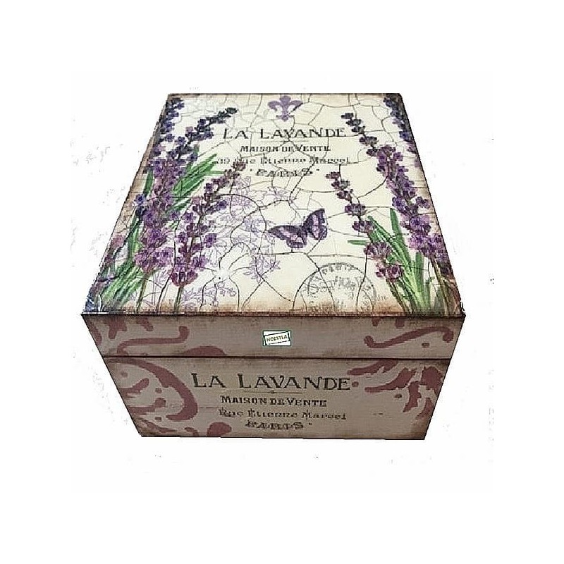 Boite bois Lavande serviettage