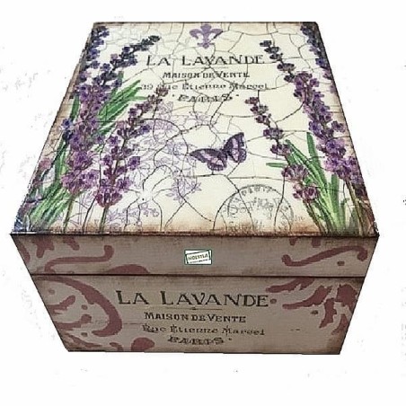 Boite bois Lavande serviettage