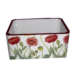 Boîte bois Coquelicots serviettage