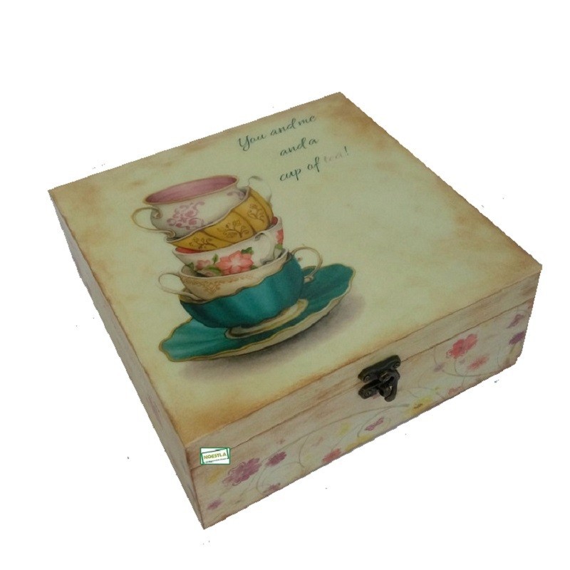 Boite bois Les Tasses serviettage