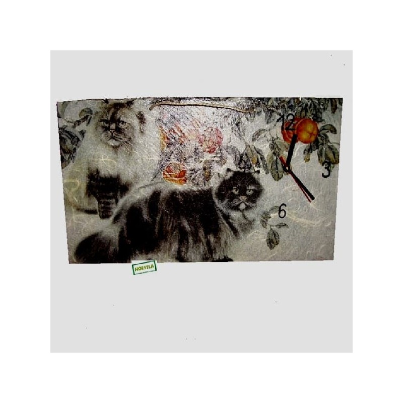 Horloge Le Chat serviettage