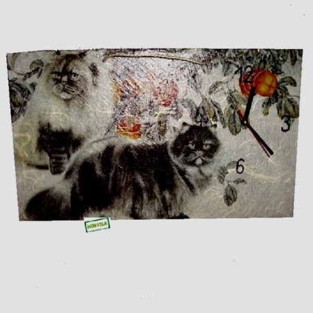 Horloge Le Chat serviettage