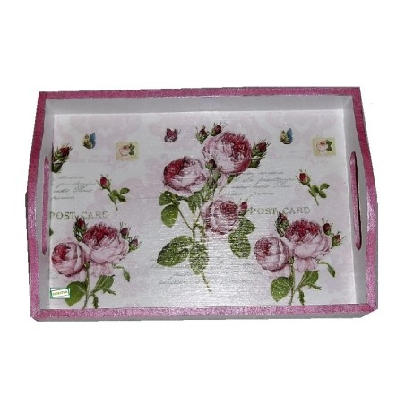 plateau bois Les Roses serviettage