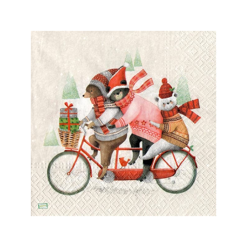 1serviette Ourson de Noêl-39